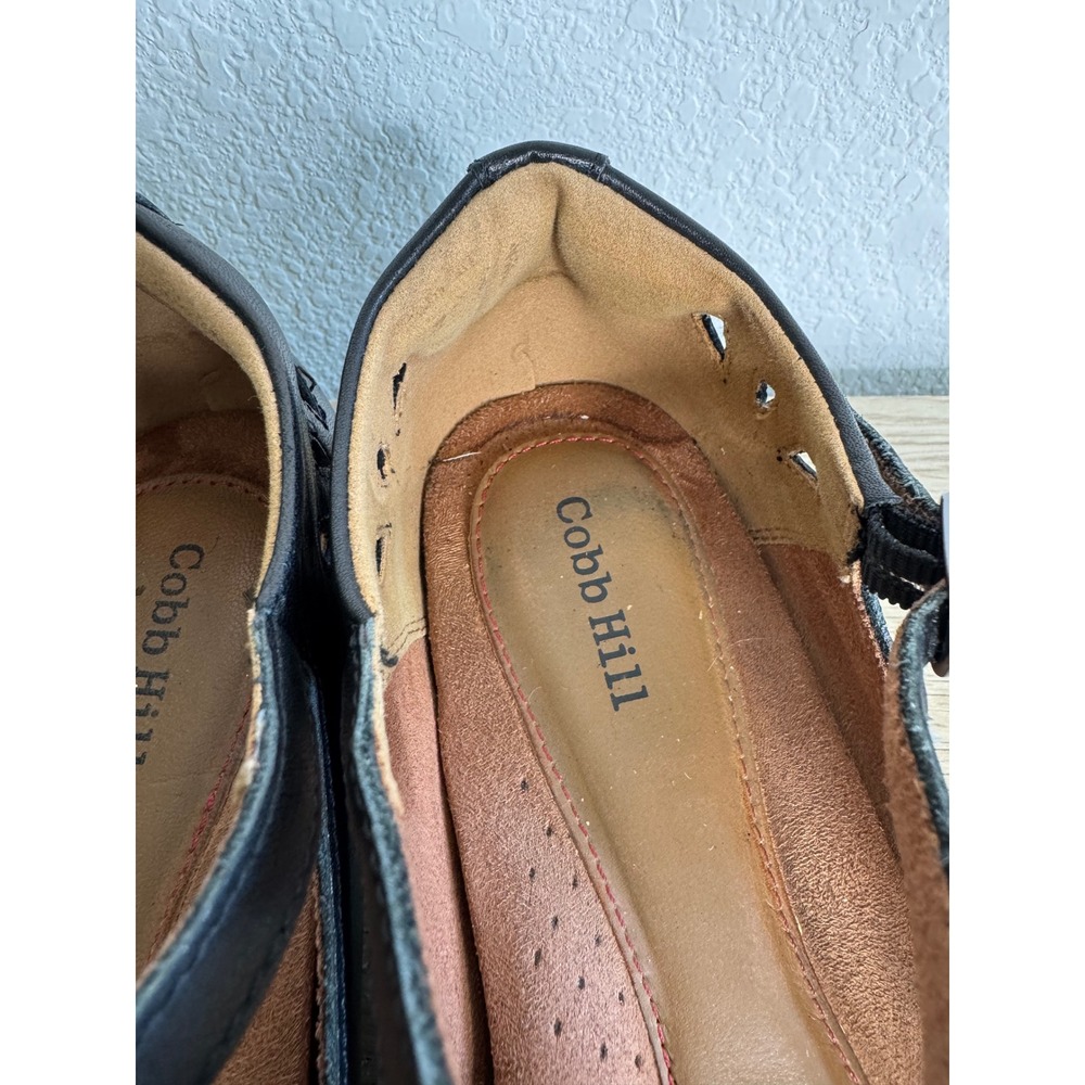 Cobb Hill Black Leather Angelina Leather T-Strap Mary Jane Pumps Womens Size 10 - Picture 6 of 12